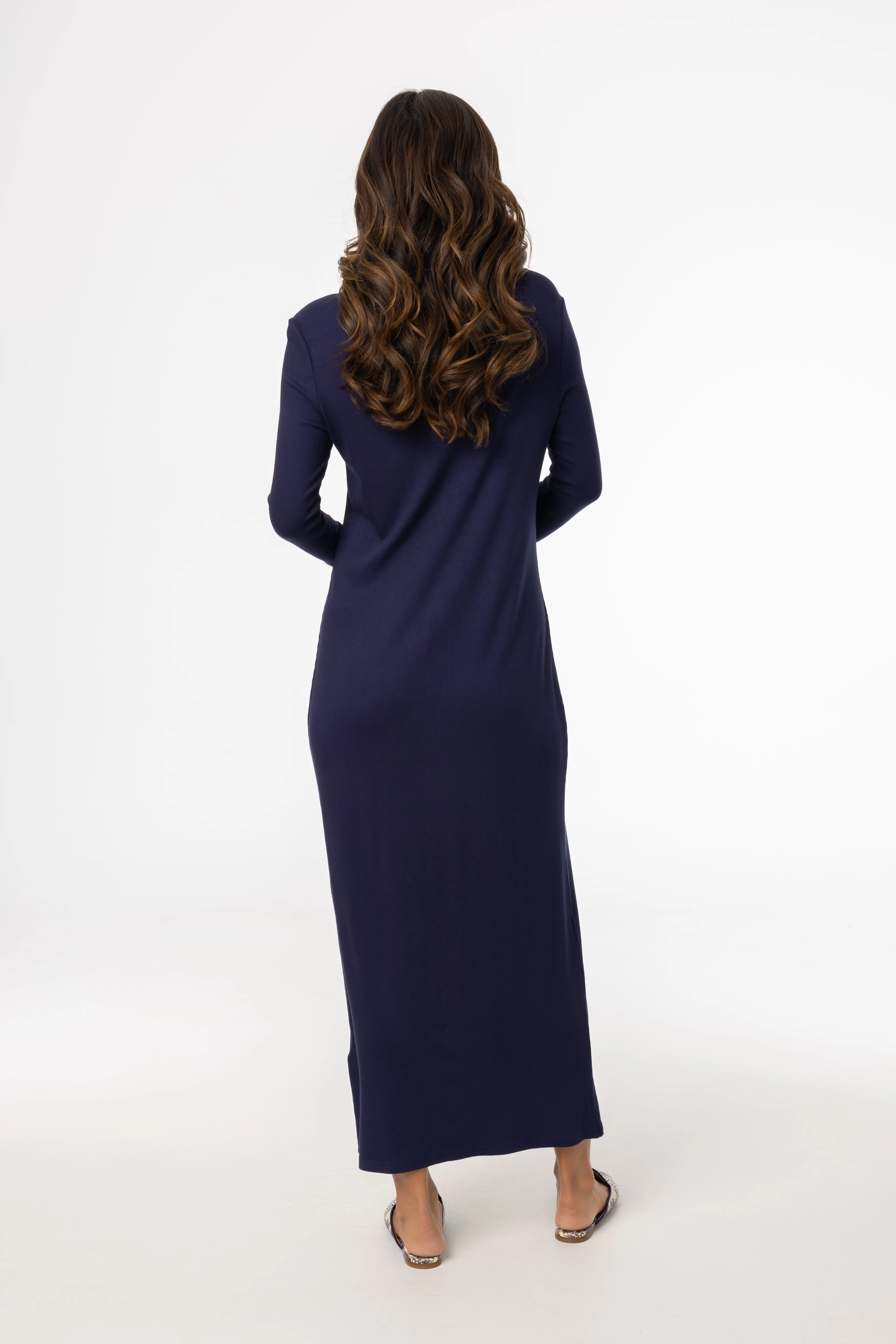 Ventilation Panels Navy Cardi Maxi Dress