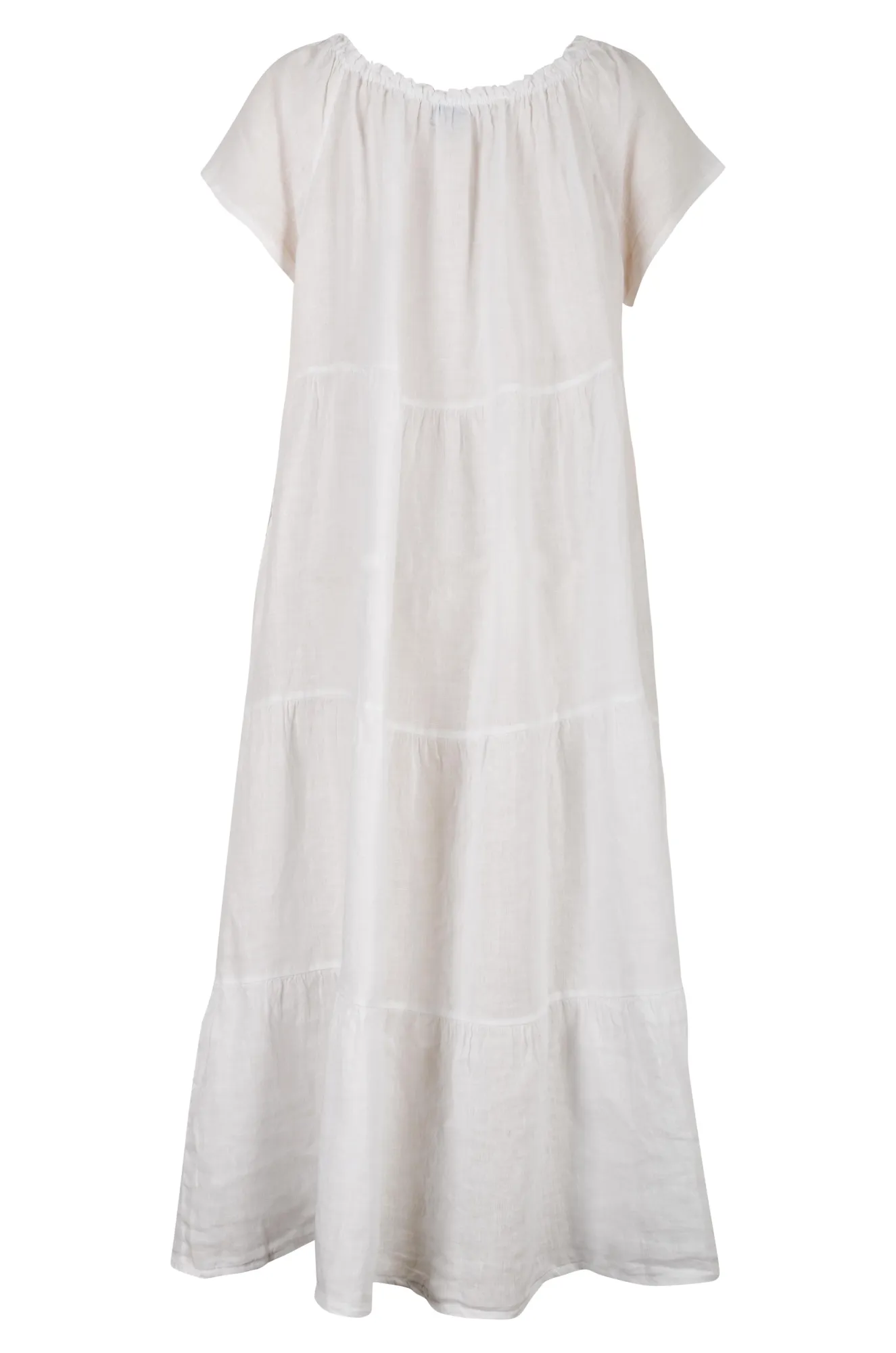 Made in Italy 100% Linen Maxi Dress | WHITE | 0208A1 Shine Mood
