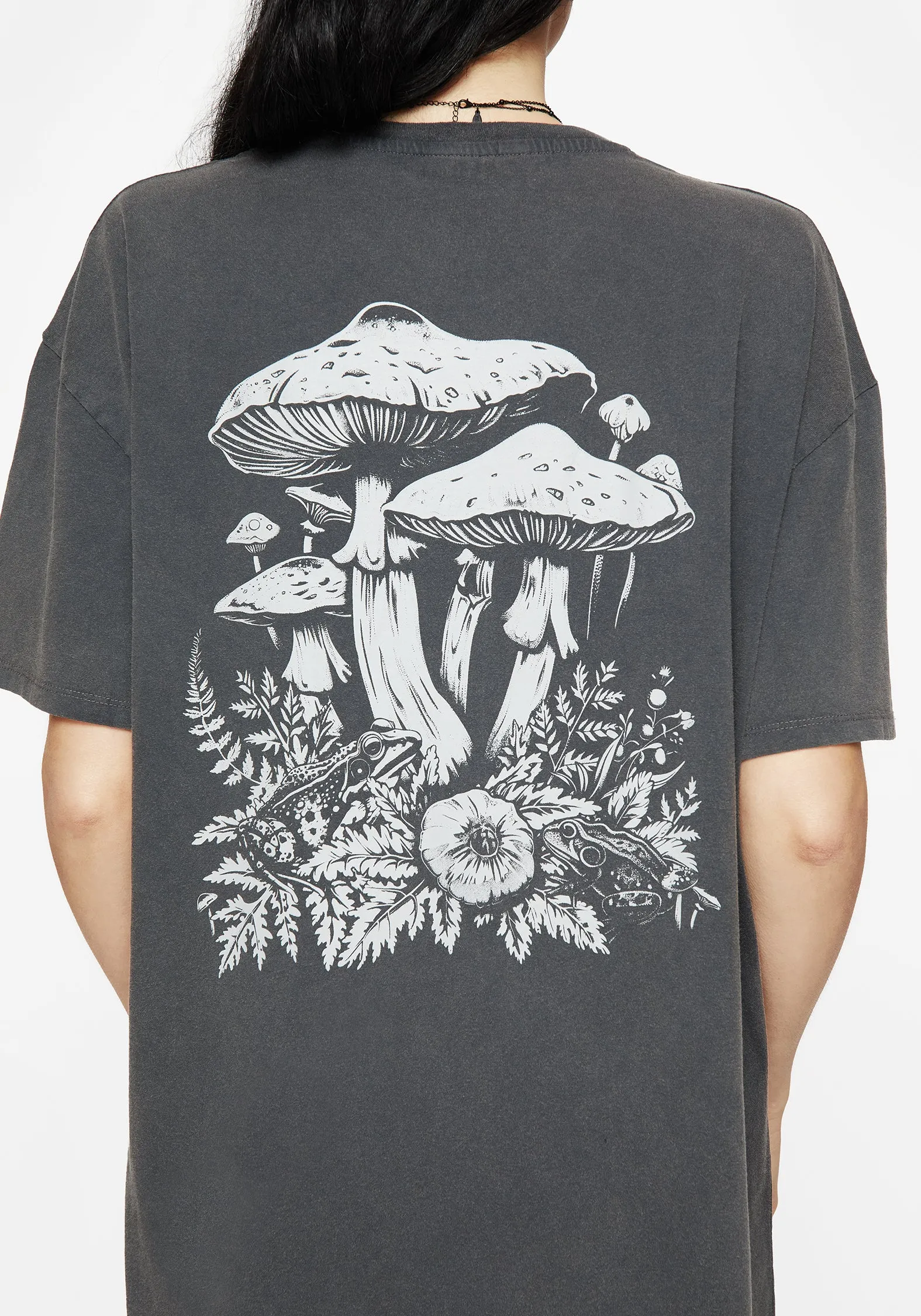 Effortless Comfort Wear Sporty and Cool Pressure Cotton Mushroom Print Tee Dress