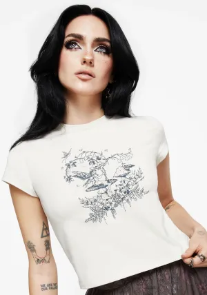 Stylish Look Maypole Cotton Fairy Print Crop T-Shirt