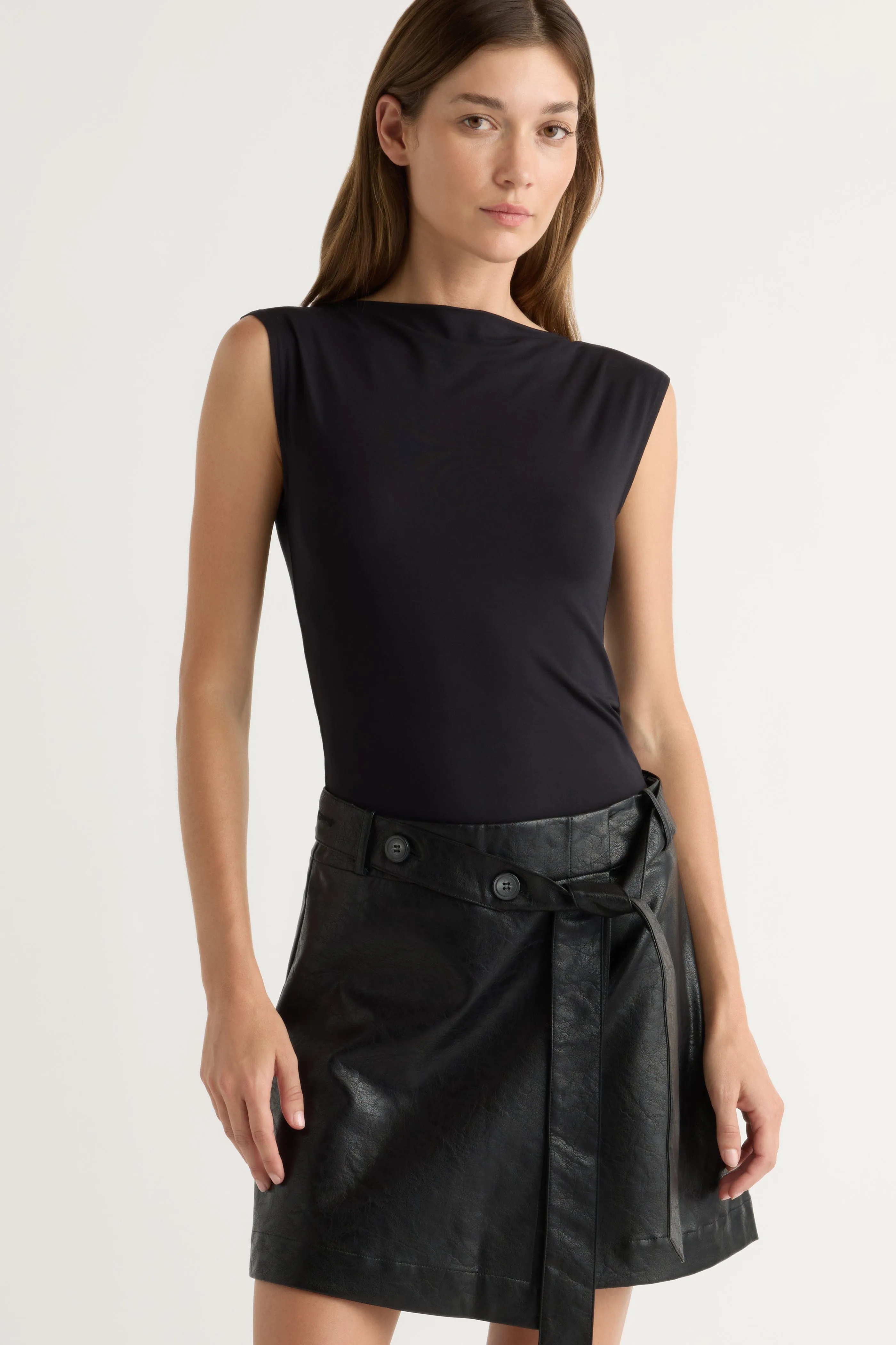 TaglessDesign Esme Sleeveless Slit-Neck Tank