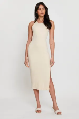 Beige Midi Dress Bodycon Seasonal Essentials Bird Call