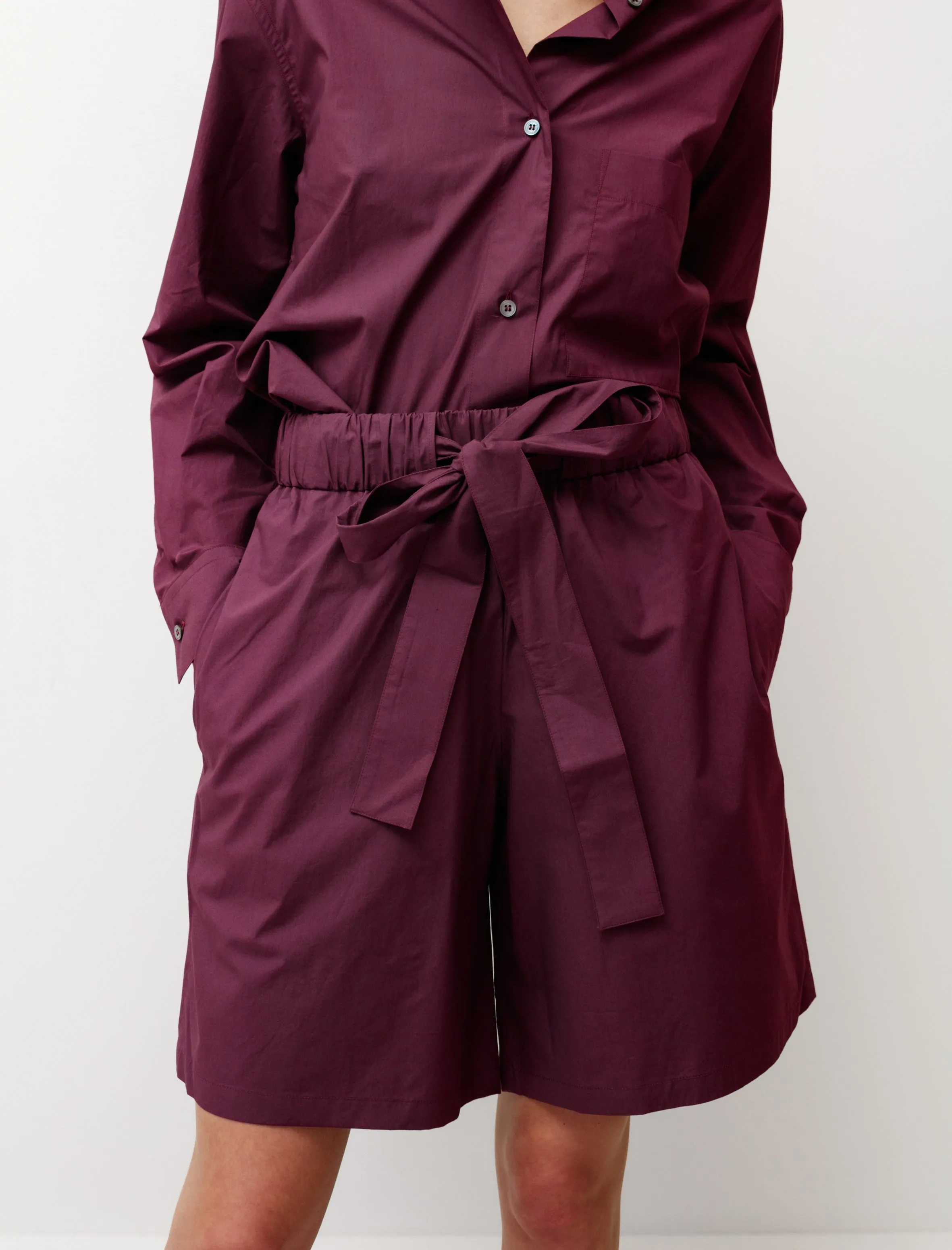 Easy Care Fabric Airy Design Mai Cotton Shorts Oxblood