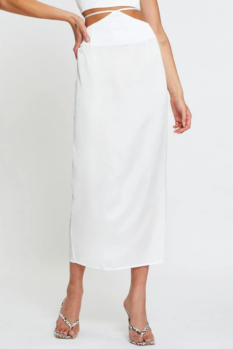 White Slip Skirt Maxi Satin Festival Outfit Design innovation