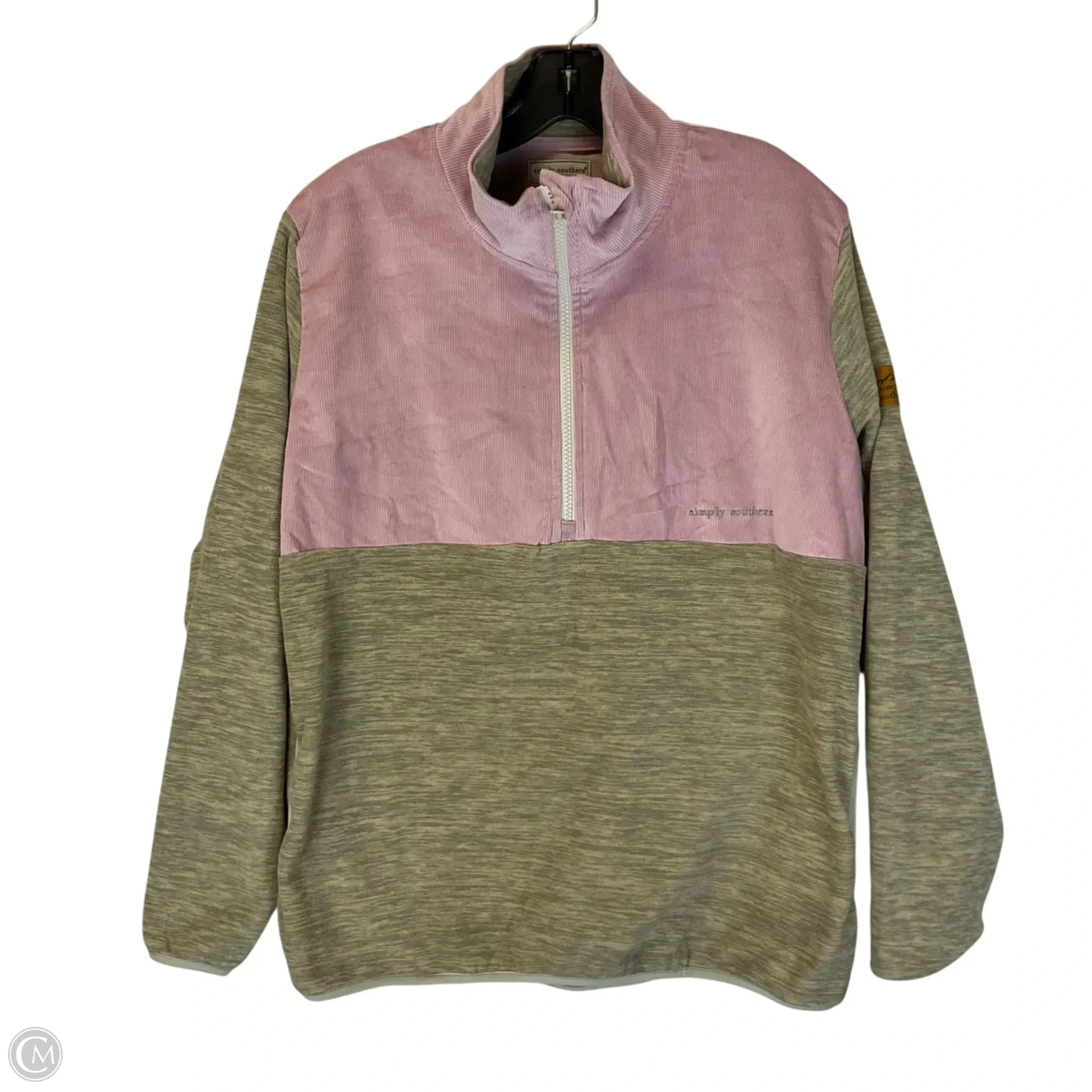 Durable Stitching Sweatshirt Collar By Simply Southern In Pink, Size: L