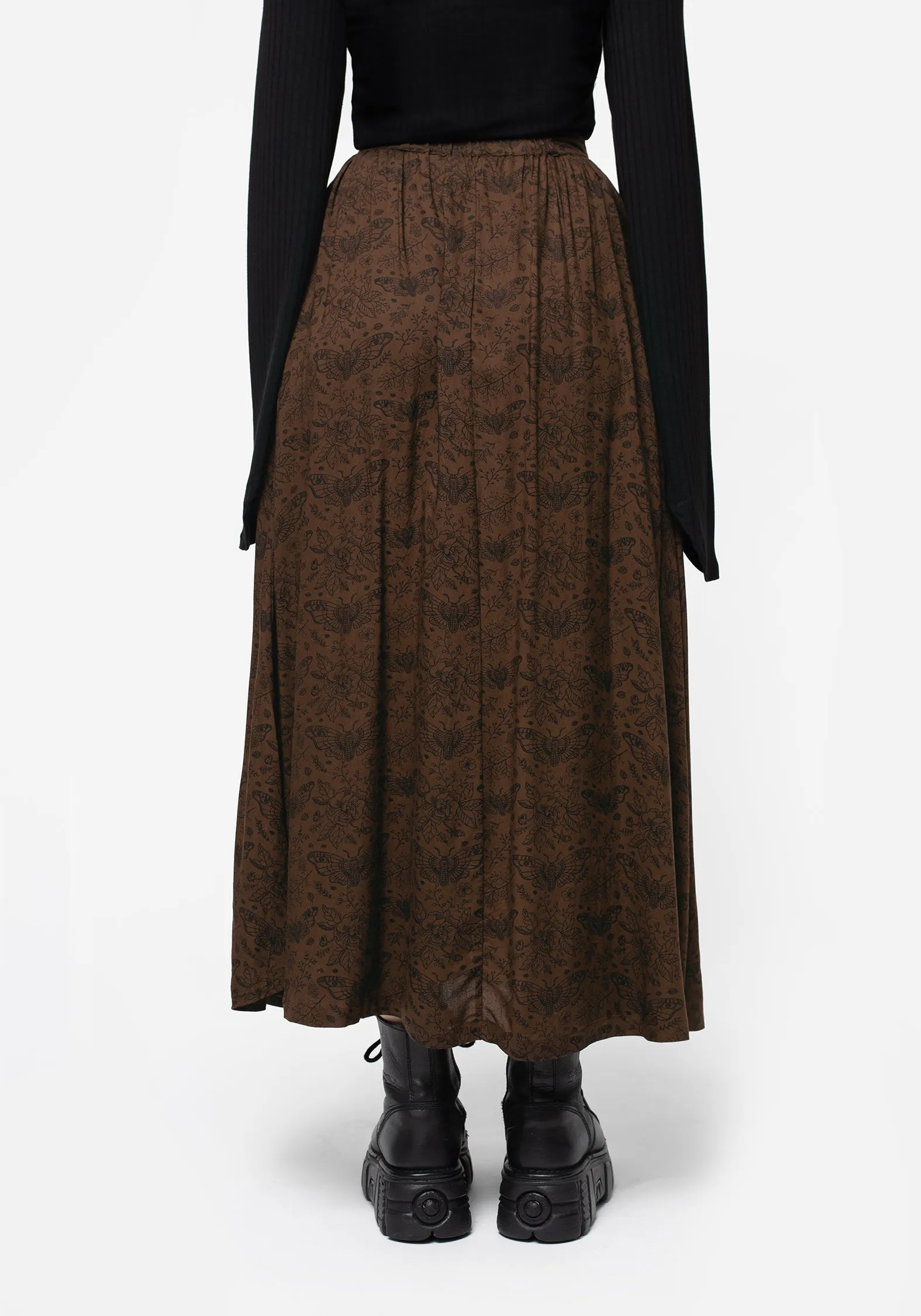 Erasable Crease Rosamoth Button Up Midi Skirt