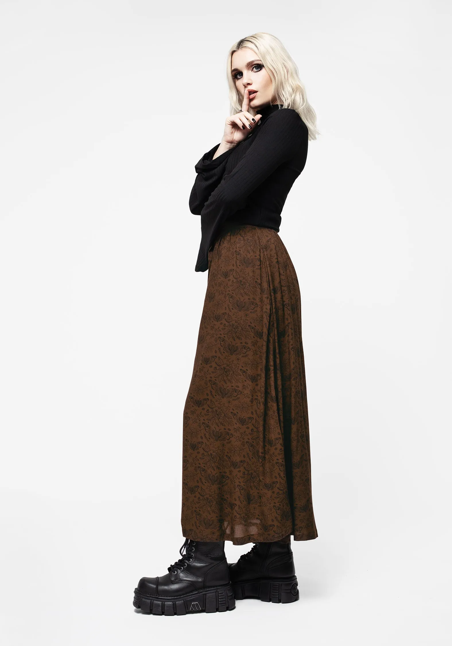 Cuffed hem Local Artisan Rosamoth Button Up Midi Skirt