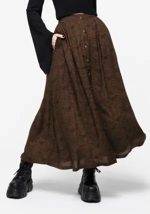 Evening Outing Rosamoth Button Up Midi Skirt