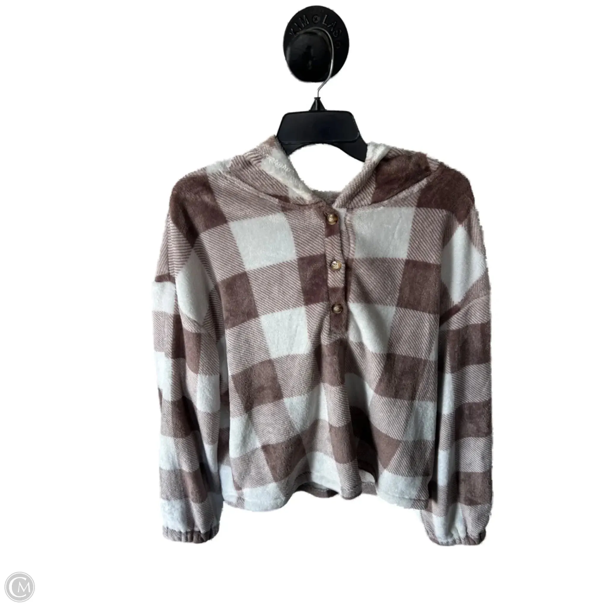 Winter Core Cozy Fashion Sweatshirt Hoodie By Shein In Brown & White, Size: Xl