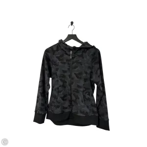 AntiPilling Fabric Sweatshirt Hoodie By Zyia In Black & Grey, Size: M