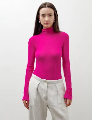 Highneck Seamless Top Fuchsia NonIrritating Seams WrinkleFree Fabric