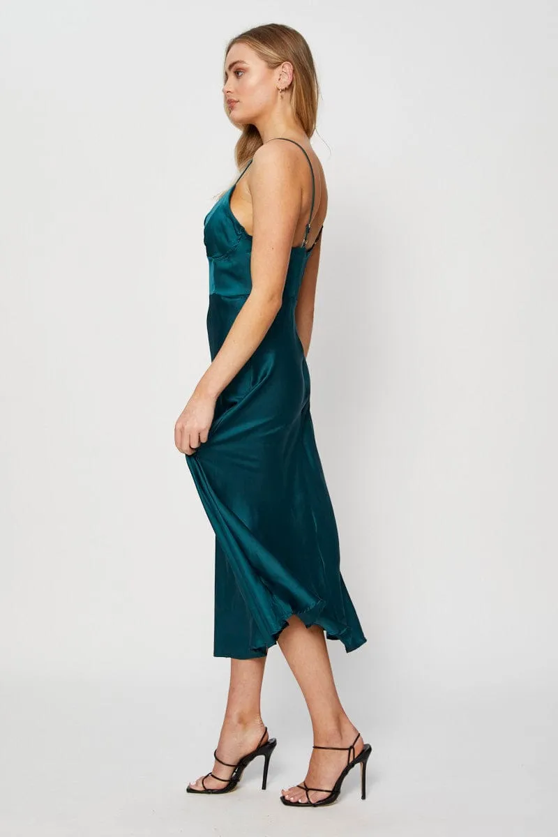 Green A Line Dress Midi Urban Girl Light Air