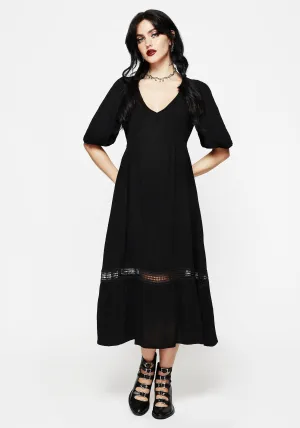 Ruby Shine With its simple and clean design this dress makes a chic statement wherever you go Mirage Lace Insert Puff Sleeve Maxi Dress