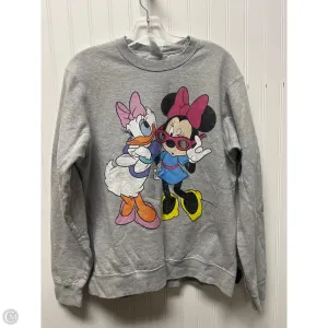 Casual Trousers MicroPerforatedTexture Sweatshirt Crewneck By Disney In Grey, Size: M