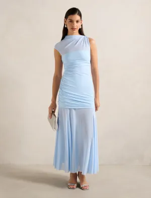 Lune Layered Mesh Maxi Dress Pastel tone