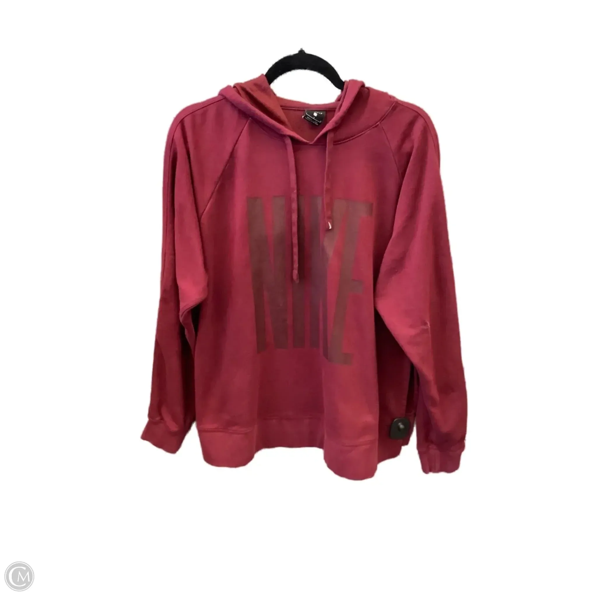 Heavy Silk Athletic Sweatshirt Hoodie By Nike Apparel In Maroon, Size: L
