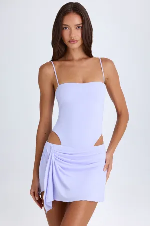 Comfortable day-to-night dress Draped Cut-Out Mini Dress in Soft Lilac