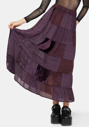 Versatile Outfit Mabel Floral Printed Patchwork Maxi Skirt