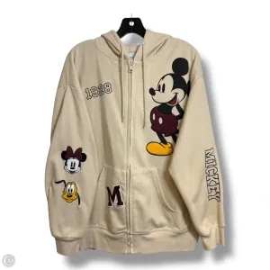 Mickey Mouse Sweatshirt Hoodie By Clothes Mentor In Tan, Size: Xl Japan Neat