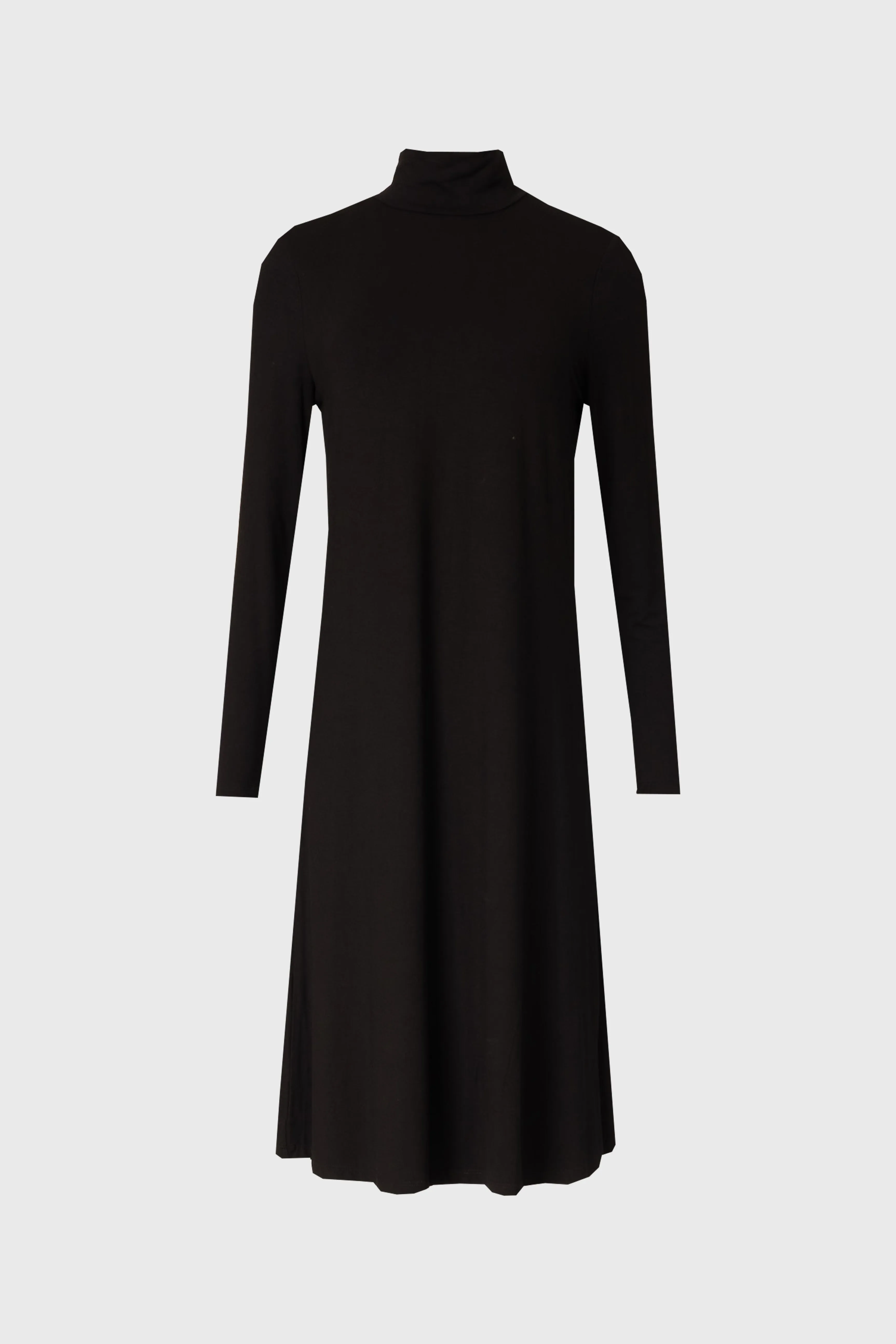 Black Turtleneck Swing Dress Versatile Fashion