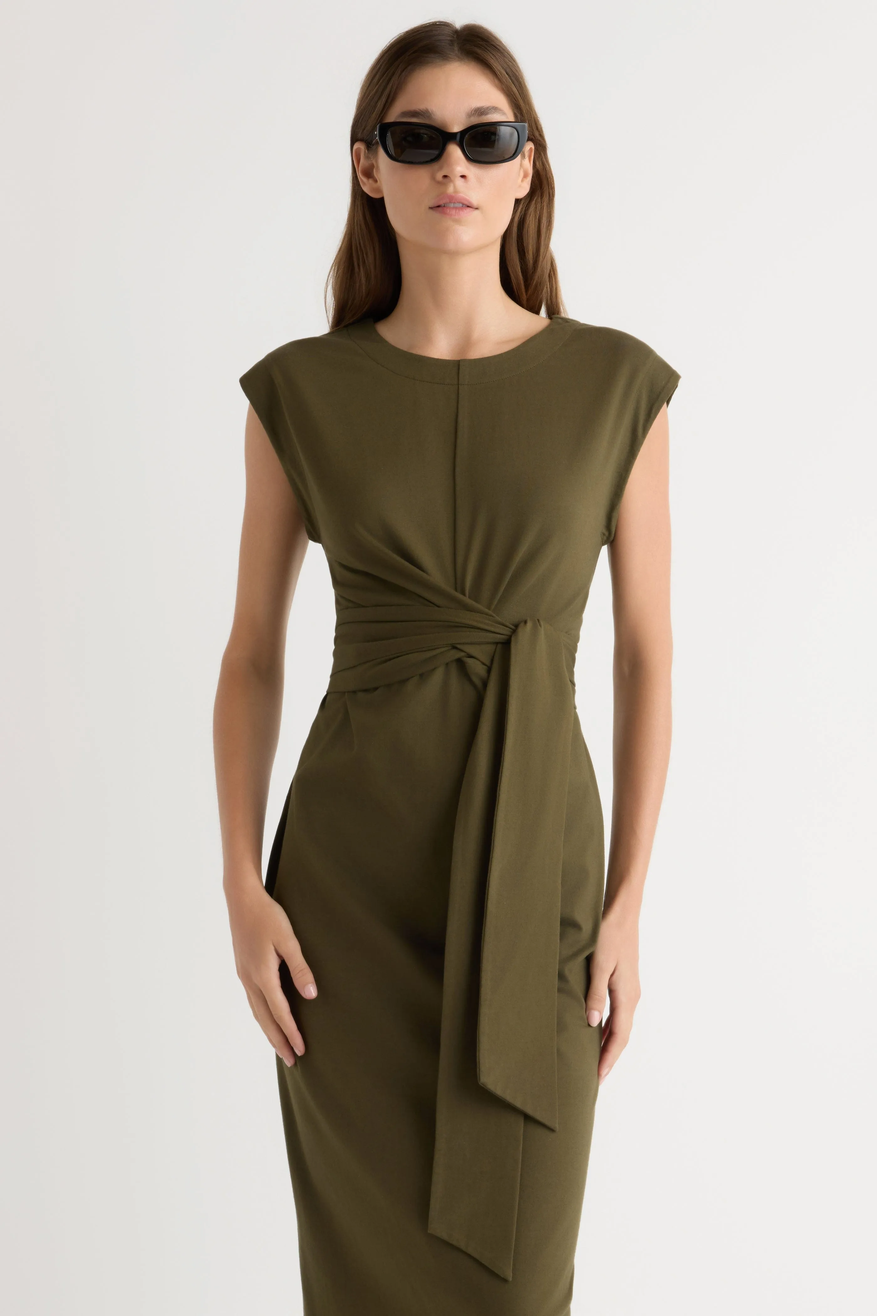 Zero Waste AI Style Fei Tie-Front Organic Cotton Dress