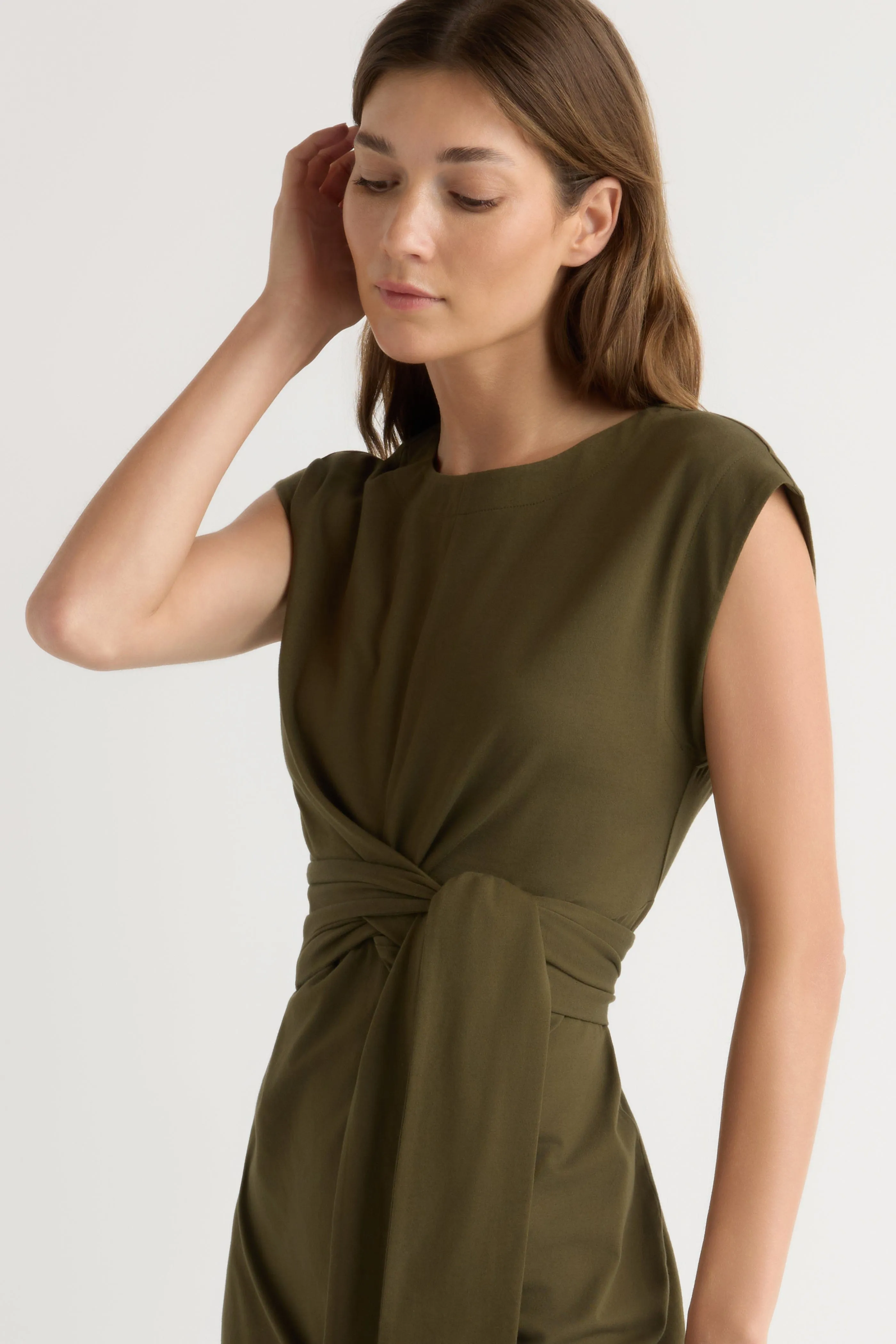 Fei Tie-Front Organic Cotton Dress Lightweight sweater City Casual