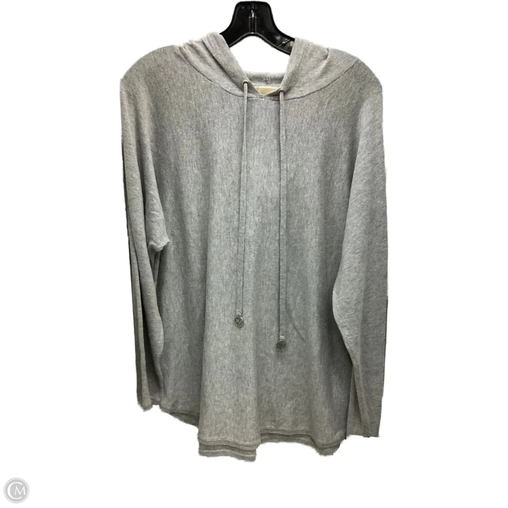 WaterRepellentCoating Comfortable Hoodie Sweatshirt Designer By Michael Kors In Grey, Size: 1x