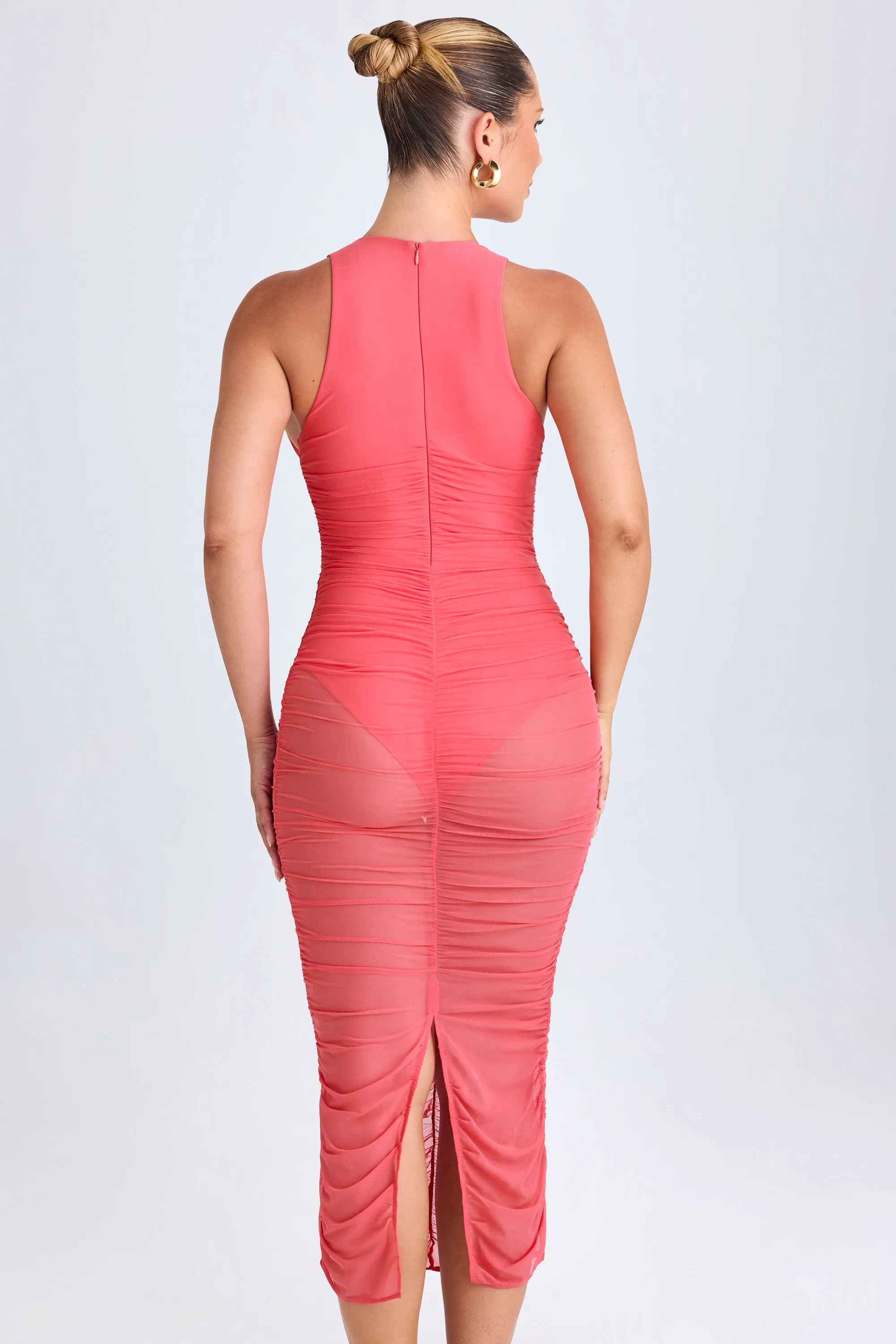 Ruched Plunge Midaxi Dress in Coral Harbor Style