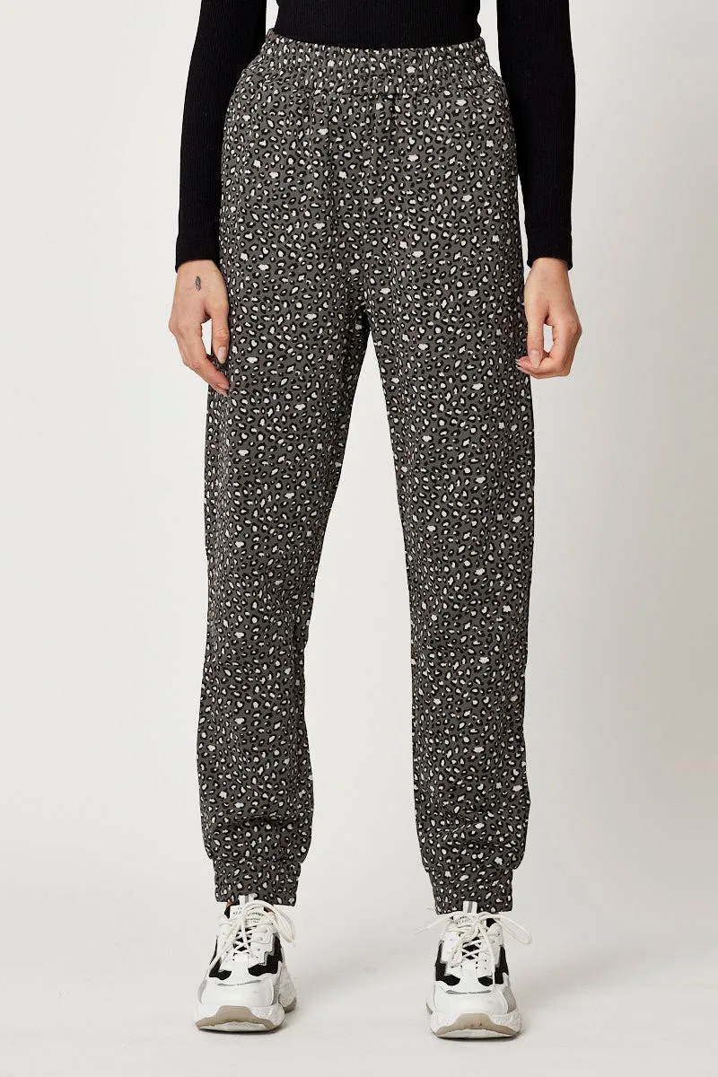 Print Jogger Track Pants Seasonal Basic wrinkle free