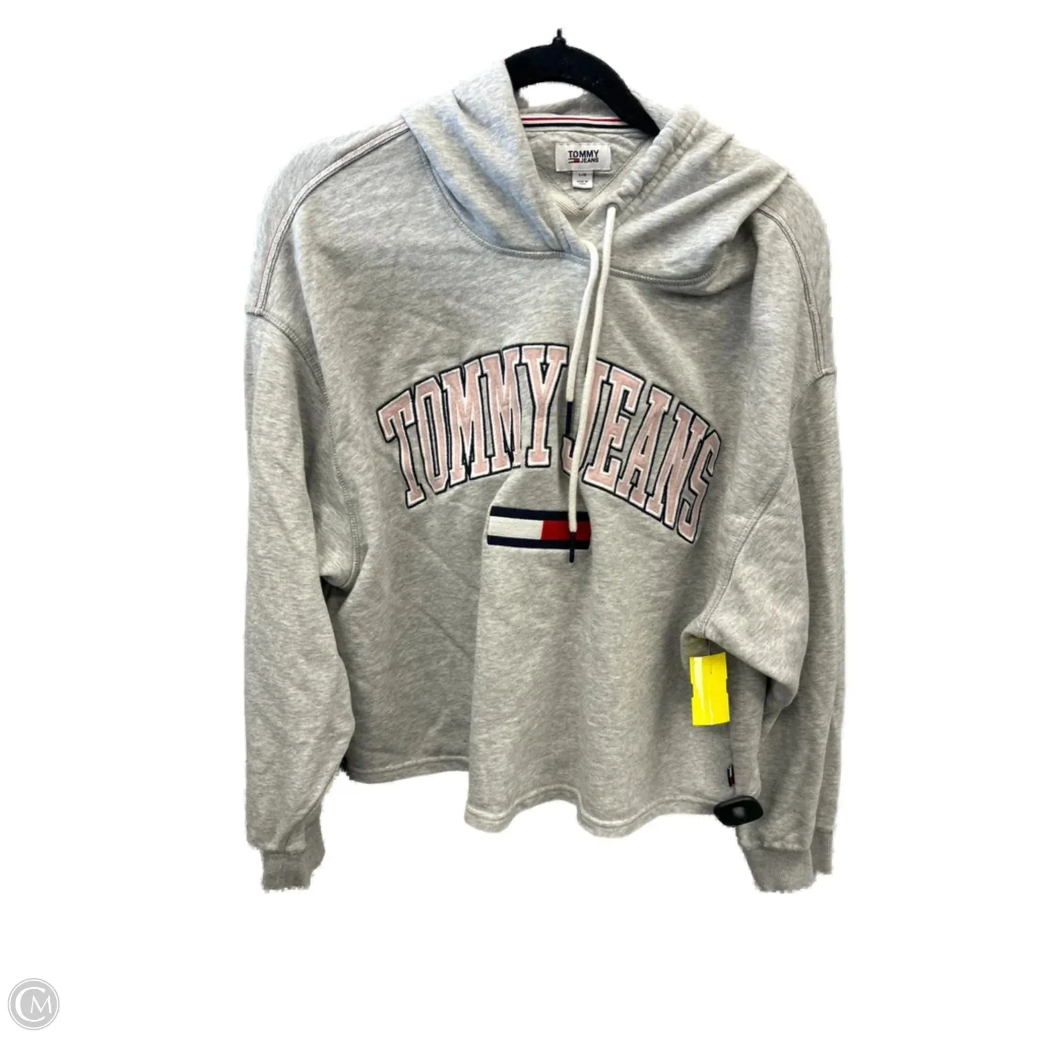 Transitional Fashion Sweatshirt Hoodie By Tommy Hilfiger In Grey, Size: L