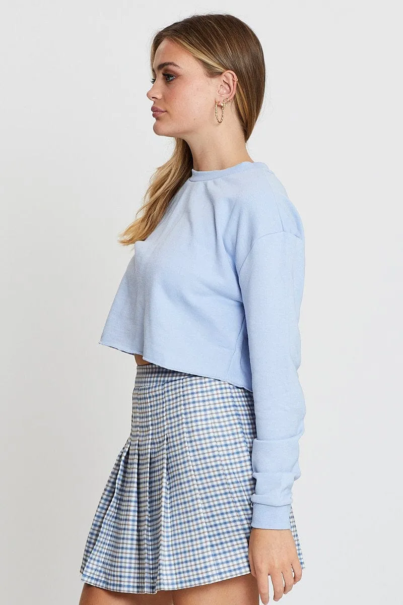 Blue Long Sleeve Sweat Satin Travel Companion