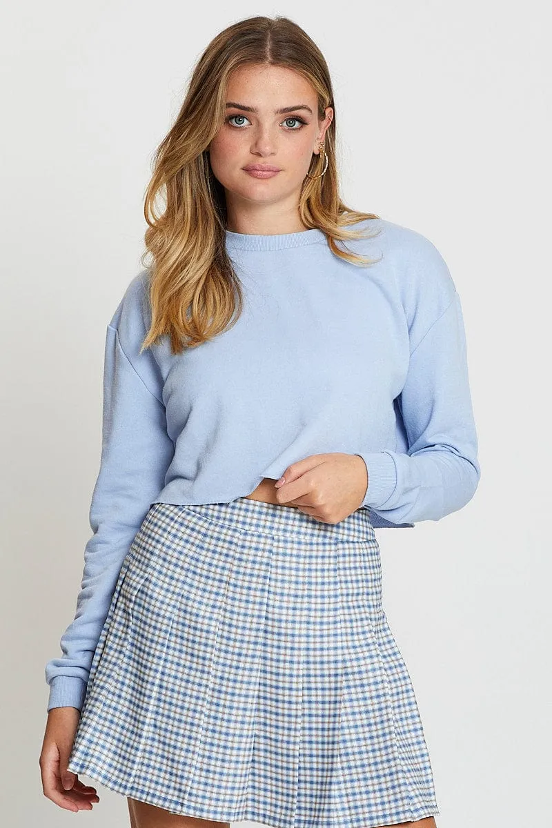 Soft Hoodie Blue Long Sleeve Sweat