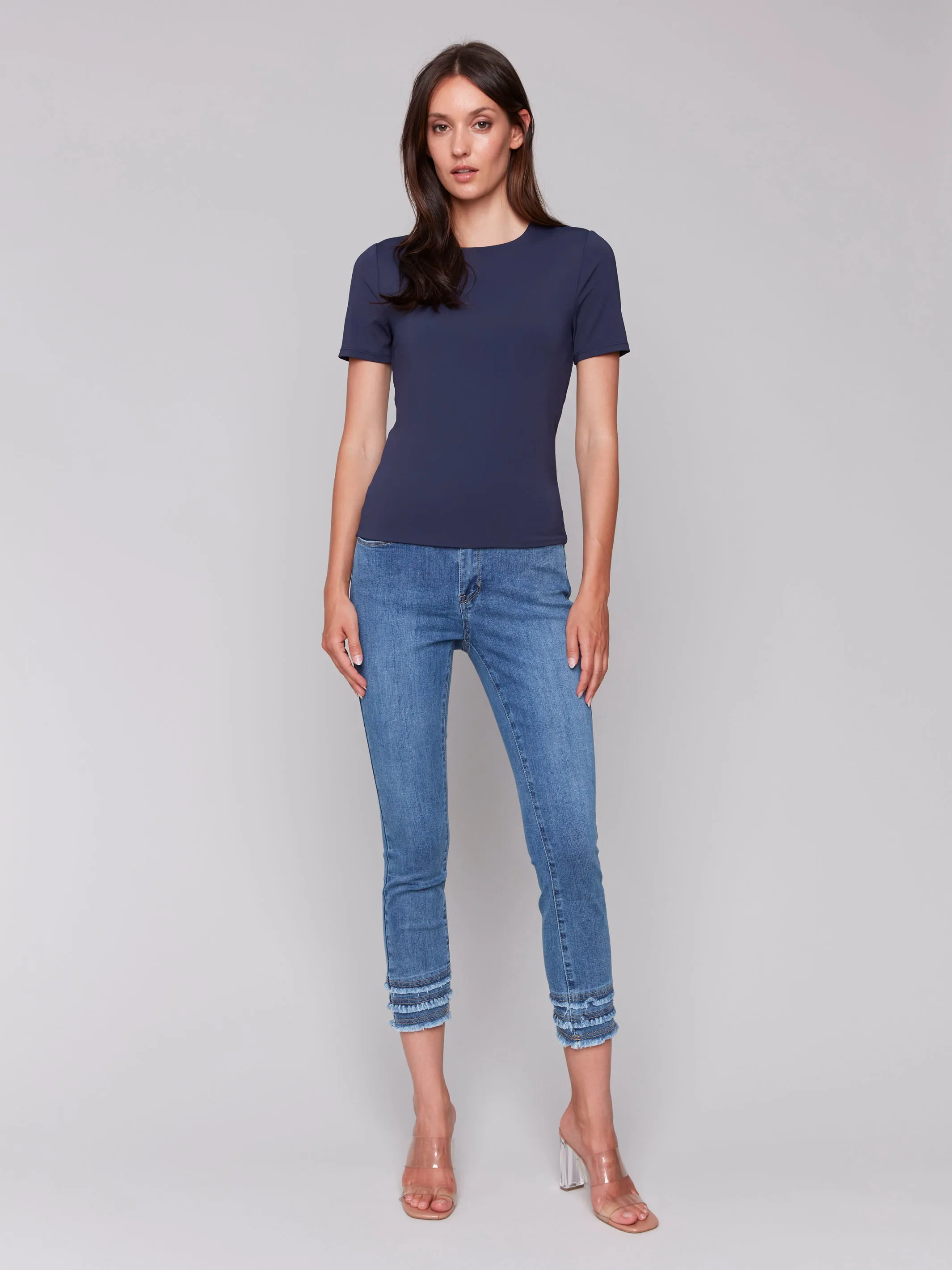 Timeless Layering Short-Sleeved Super Stretch Top - Navy