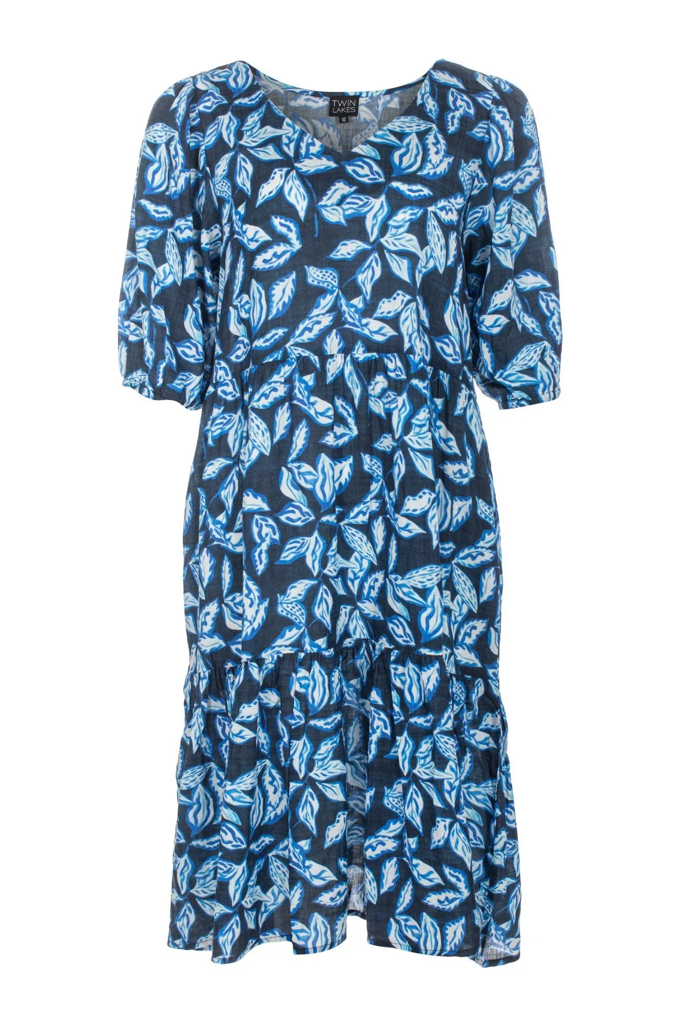 Dress | Navy Leaves | 6533C1 WrinkleResistantClothing Jewel tone