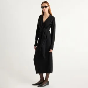 Linden Front-Wrap Sweater Dress AntiSnagFabric