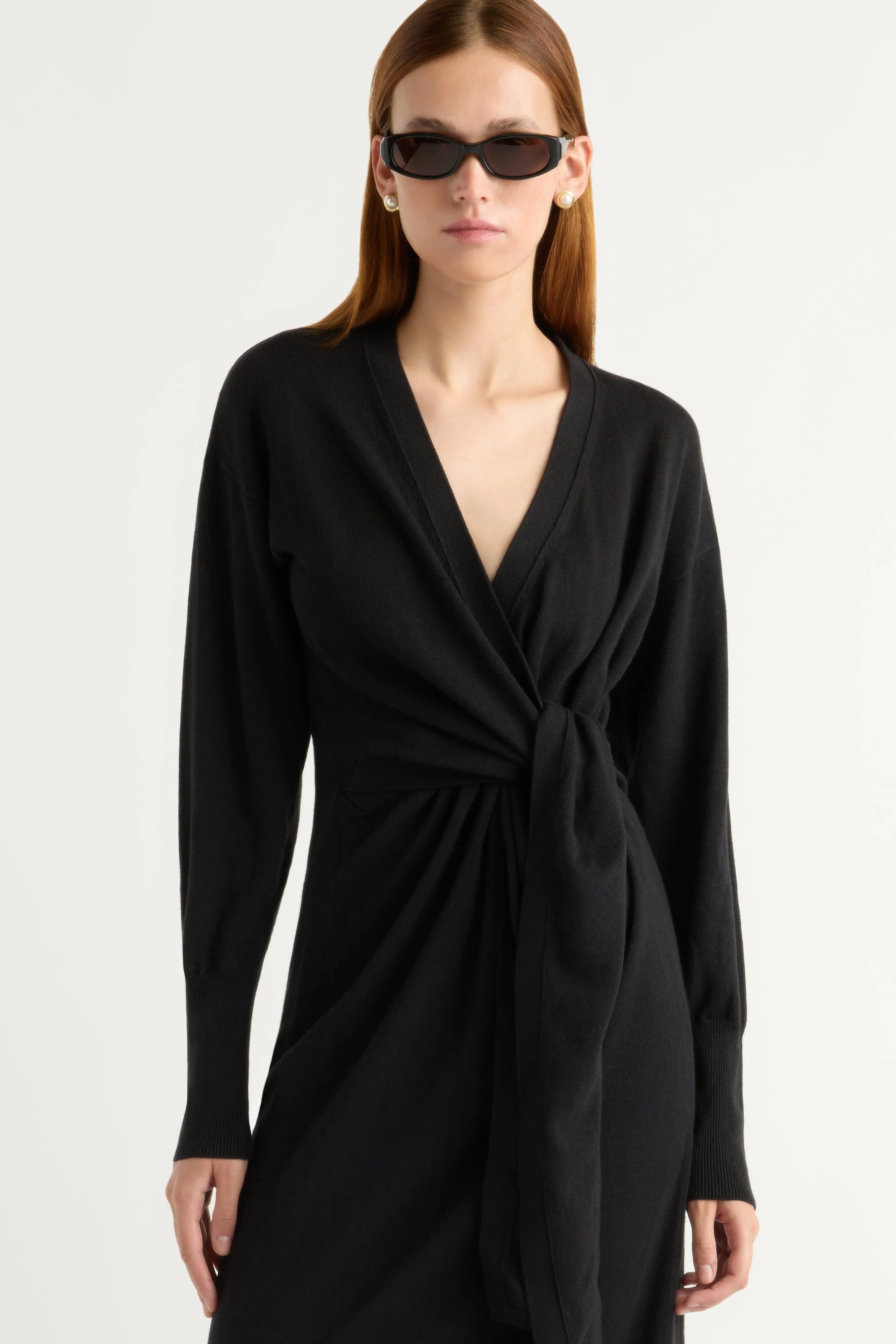 Retro cool PreShrunkFabric Linden Front-Wrap Sweater Dress