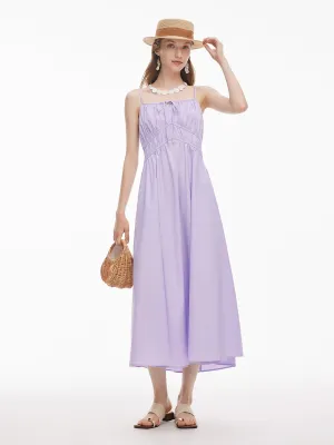 AbrasionFree Edging Adjustable Neckline Women A-Line Strap Maxi Dress