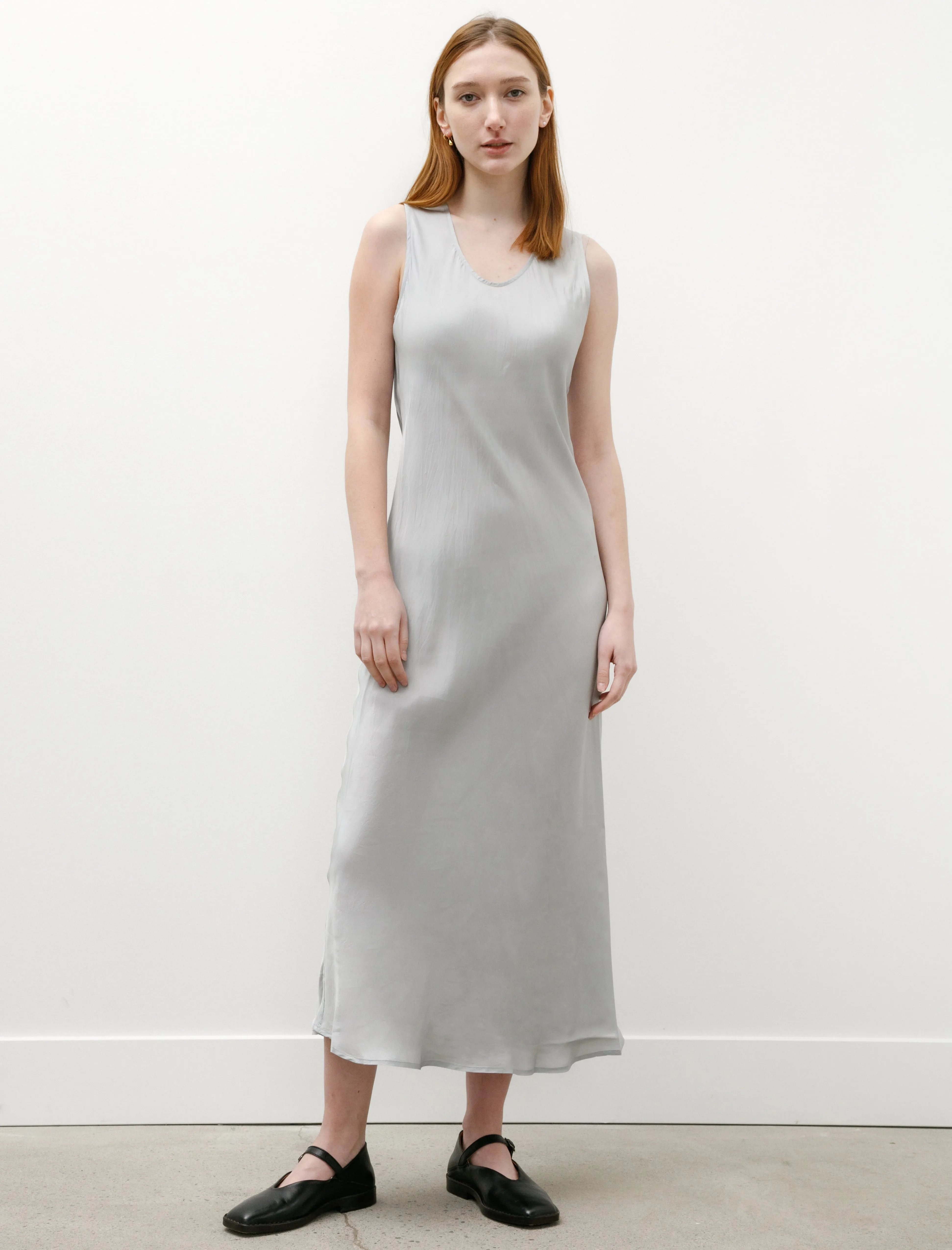 Sleeveless Long Dress Shiny Viscose Silver casual sneakers
