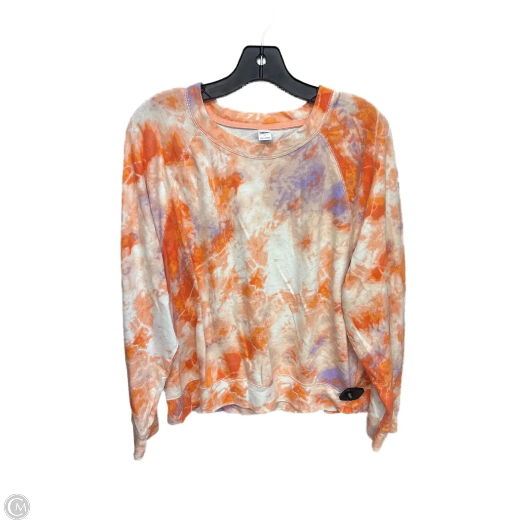 Sweatshirt Crewneck By Old Navy In Orange & Purple, Size: L Low Maintenance Weekend Wear
