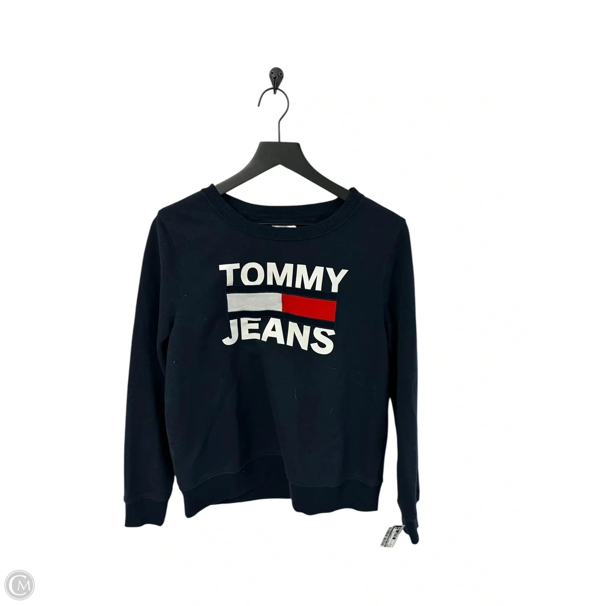 QuickDry Material Sweatshirt Crewneck By Tommy Hilfiger In Navy, Size: S