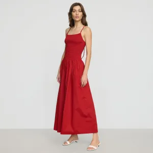 Cozy Sweatshirt Venus Smocked Organic Cotton Midi Dress