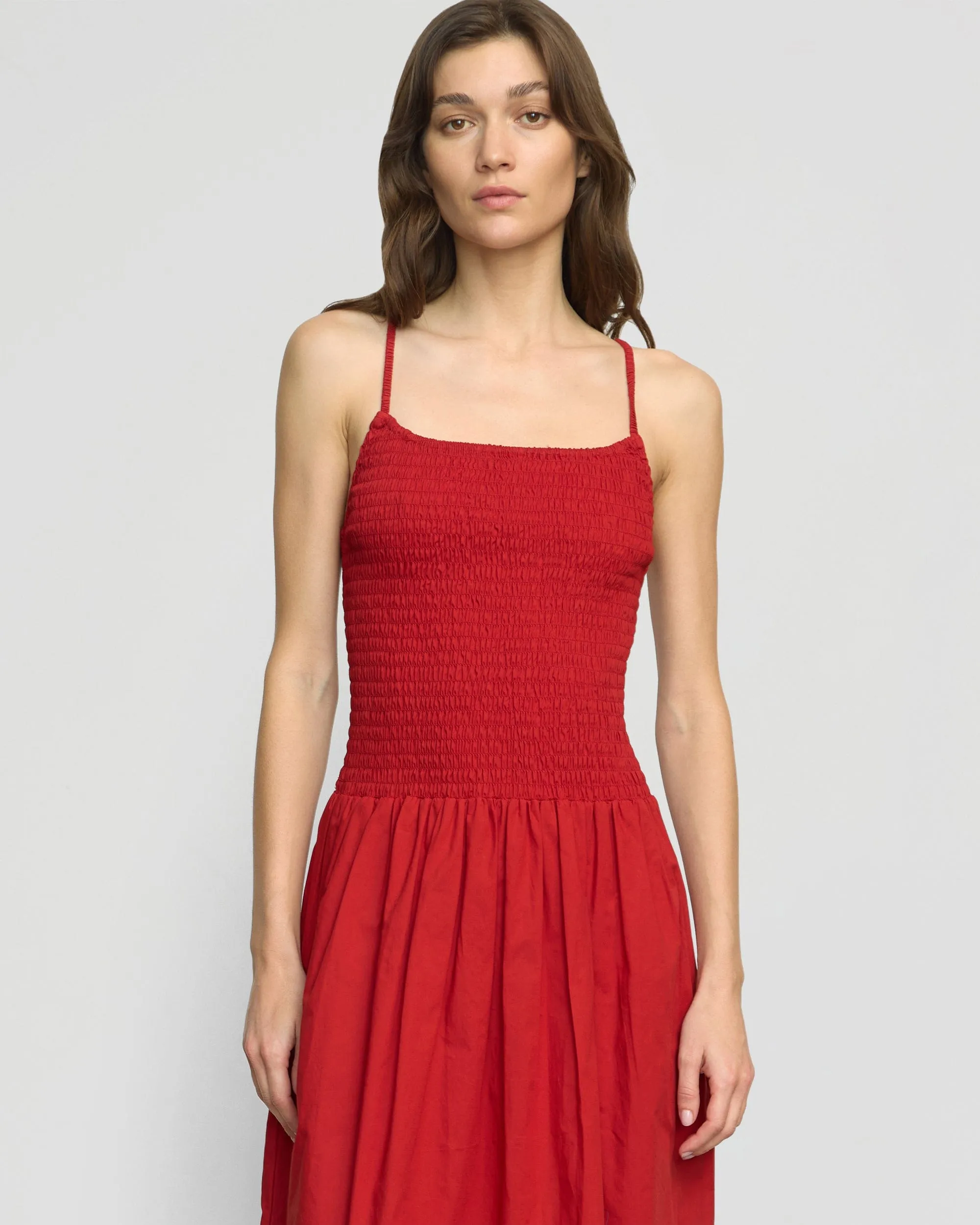 Venus Smocked Organic Cotton Midi Dress Star Mood Harbor Style