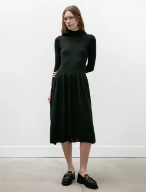 Silk Long Sleeve Dress Black Elegant Wear