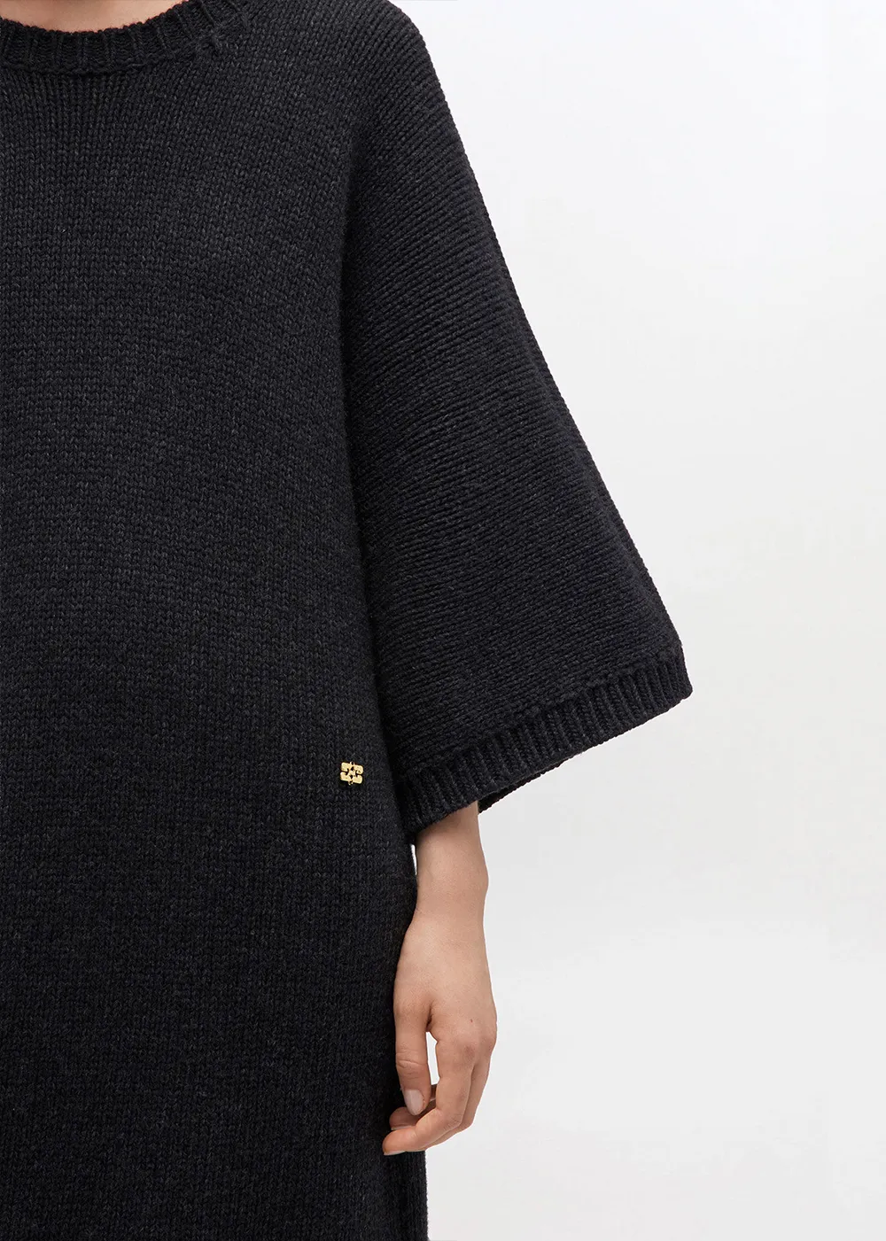 Classic Woman Chunky Wool Mix T-Shirt Dress
