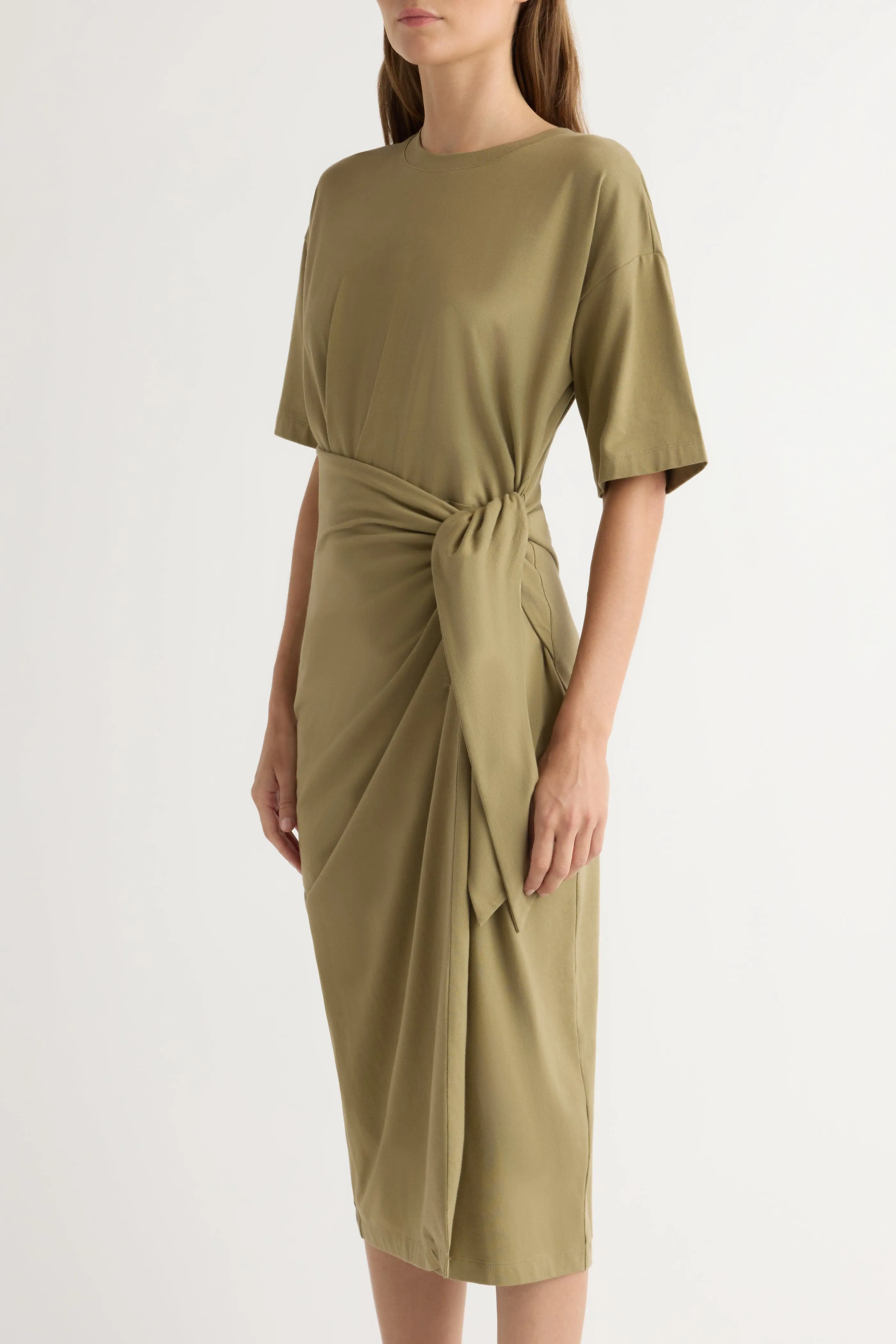Noa Organic Cotton T-Shirt Wrap Dress Sheer Fit Ocean Fit
