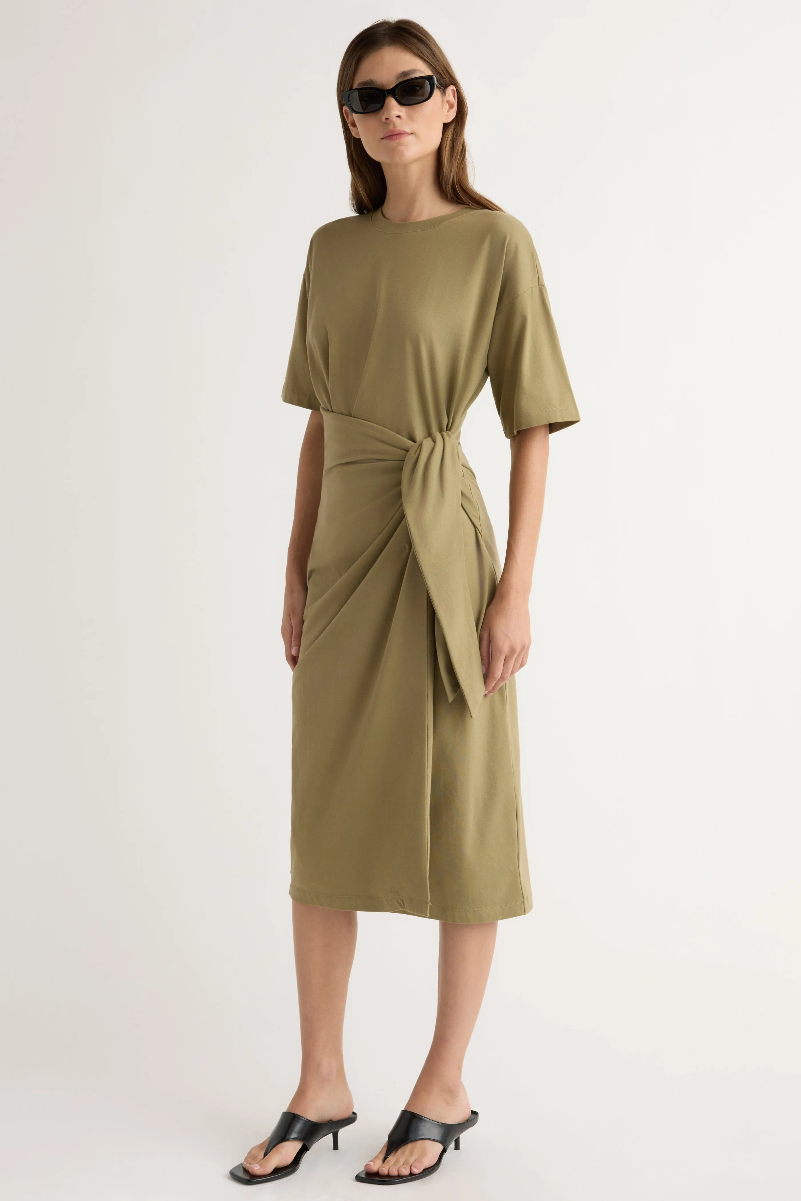 StretchComfort Noa Organic Cotton T-Shirt Wrap Dress