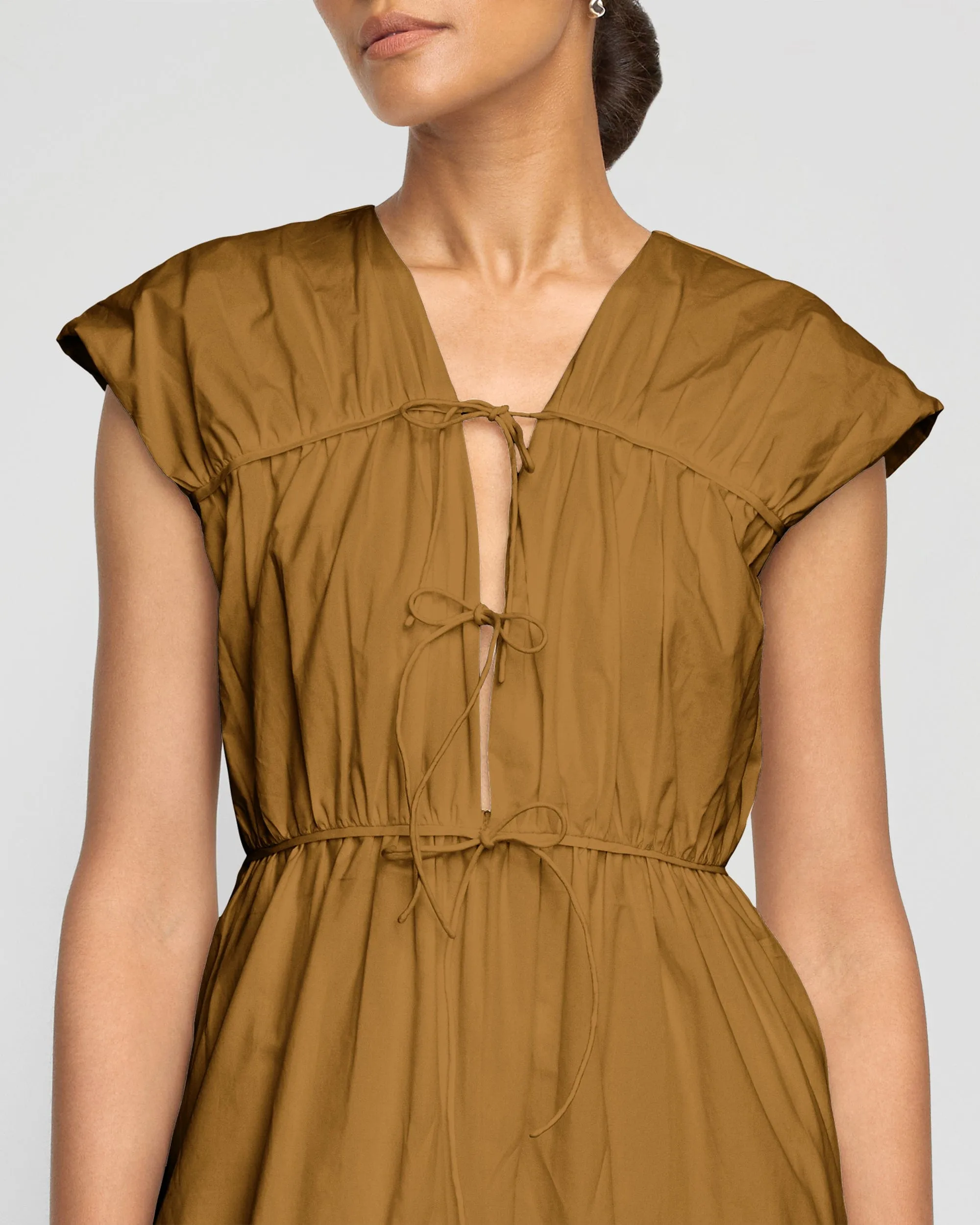 Shreya Tie-Front Organic Cotton Dress AntiBacterialTextile