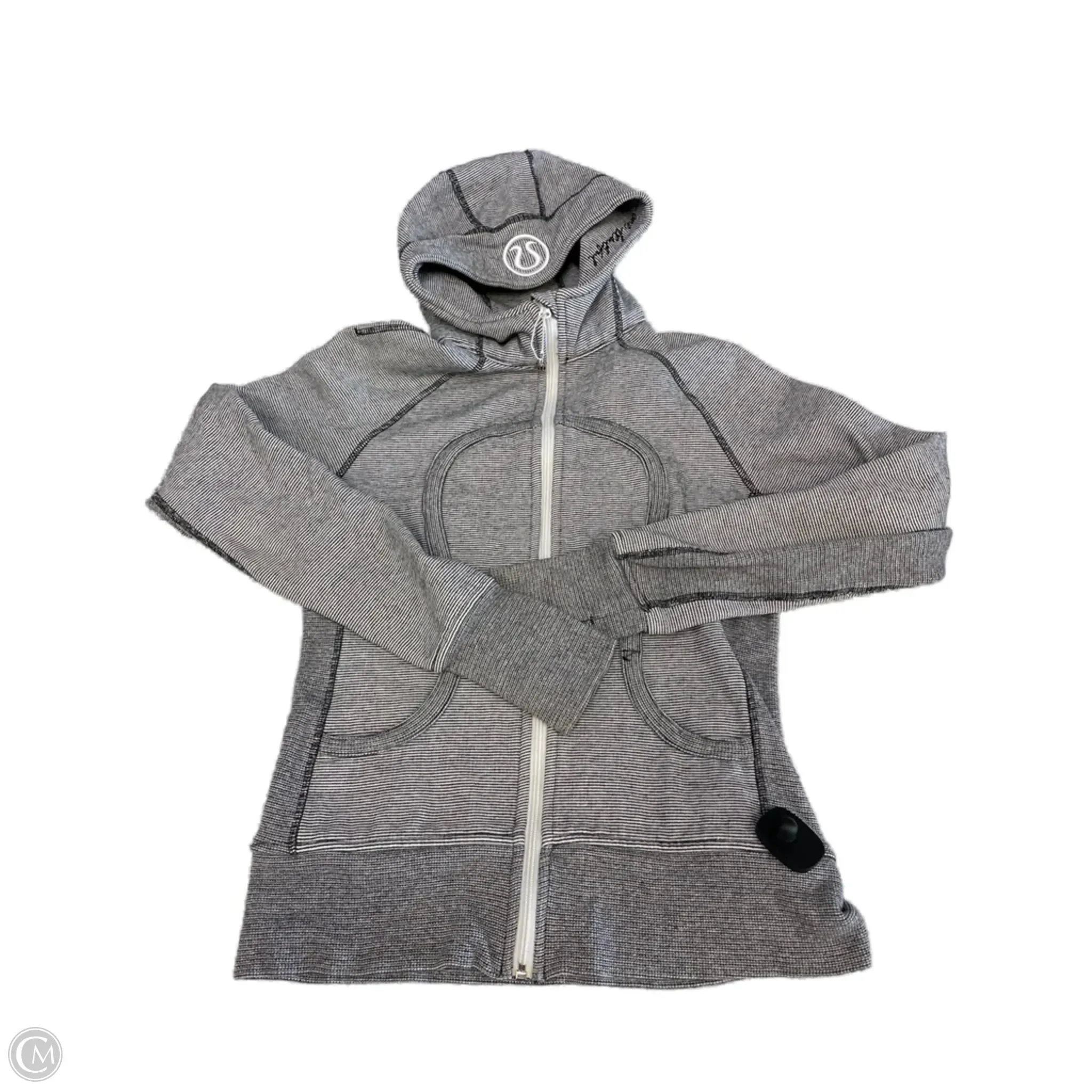 Team Vibe Athletic Sweatshirt Hoodie By Lululemon In Striped Pattern, Size: 8