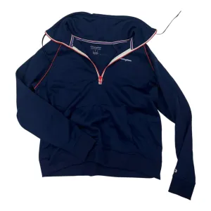 Shine Fit LowMaintenance Material SWEATSHIRT HOODIE by CHAMPION in BLUE, Size:L