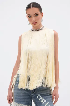 Fitness Apparel horizontal placement SUNSHINE LOVER FRINGE BLOUSE